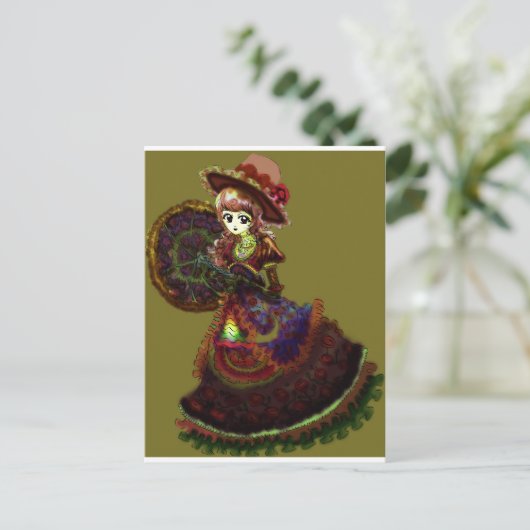 ゴシックビクトリアンアニメバンパイア中世ヴィンテージ ポストカード (スタンド正面)