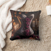 ゴシックビクトリアンコルセットパープルバラ秋秋 クッション (ブランケット)