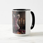 ゴシックビクトリアンコルセットパープルバラ秋秋 マグカップ (正面右)