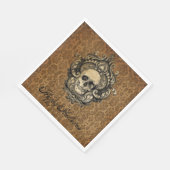 ゴシックビクトリアンスカルダマスクハロウィーンカード スタンダードランチョンナプキン (角)