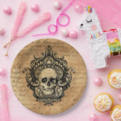 ゴシックビクトリアンスカルハロウィーン ペーパープレート (パーティー)