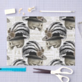 ゴシックビクトリアンスカル羽毛帽新聞 薄葉紙 (クラフト)