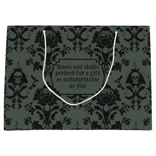 ゴシックビクトリアンスカル&バラダマスク抱き枕 ラージペーパーバッグ (正面)