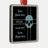 ゴシックビクトリアンダマスクスカル結婚提案 メタルオーナメント (右)