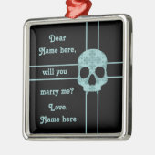 ゴシックビクトリアンダマスクスカル結婚提案 メタルオーナメント (左)