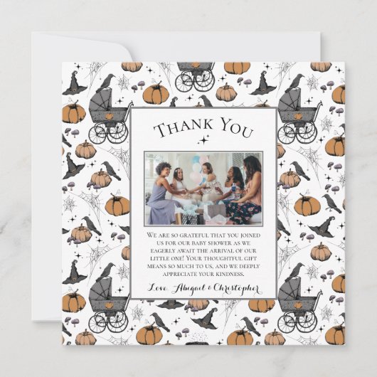 ゴシックビクトリアンベビーサンキューカード 招待状 (正面)