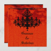 ゴシックビクトリアンロマンスチャ結婚ンデリア 招待状 (正面/裏面)