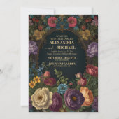 ゴシックビクトリアンヴィンテージガーデンフローラ結婚ズ 招待状 (正面)
