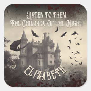 ゴシックビクトリアンヴィンテージドラキュラキャッスルハロウィーン スクエアシール