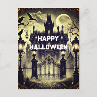 ゴシックビクトリアンヴィンテージハッピーハローウィン シーズンポストカード