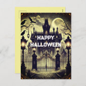 ゴシックビクトリアンヴィンテージハッピーハローウィン シーズンポストカード (正面/裏面)