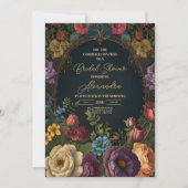 ゴシックビクトリアンヴィンテージフローラブライダル 招待状 (正面)