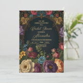 ゴシックビクトリアンヴィンテージフローラブライダル 招待状 (スタンド正面)