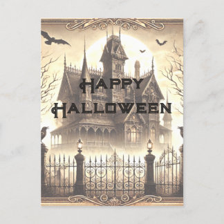 ゴシックビクトリアンヴィンテージ怖ハッピーハローウィン シーズンポストカード