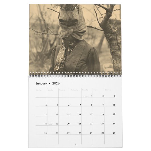ゴシックビクトリアン写真ヴィンテージホラー カレンダー (1月 2026)