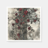 ゴシックビクトリアン園バラパターン スタンダードカクテルナプキン (正面)