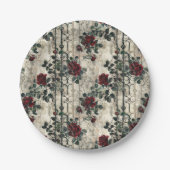 ゴシックビクトリアン園バラパターン ペーパープレート (正面)