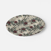 ゴシックビクトリアン園バラパターン ペーパープレート (アングル)