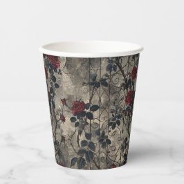ゴシックビクトリアン園バラパターン 紙コップ