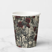 ゴシックビクトリアン園バラパターン 紙コップ (裏面)
