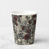 ゴシックビクトリアン園バラパターン 紙コップ (左)