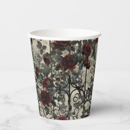 ゴシックビクトリアン園バラパターン 紙コップ