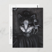 ゴシックビクトリアン様式のスケートバード不気味な猫アートカード ポストカード (正面/裏面)