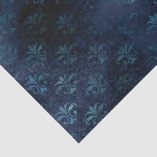 ゴシックビクトリアン様式のブルーダマスクティッシュペーパーエレガント、 薄葉紙 (詳細)