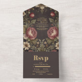 ゴシックビクトリアン結婚フローラ オールインワン招待状 (内側)