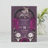 ゴシックビクトリアン結婚式招待状ハロウィーン 招待状 (スタンド正面)