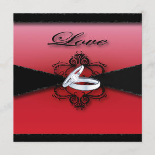 ゴシックビクトリアン・スチームパンク赤と黒結婚の 招待状