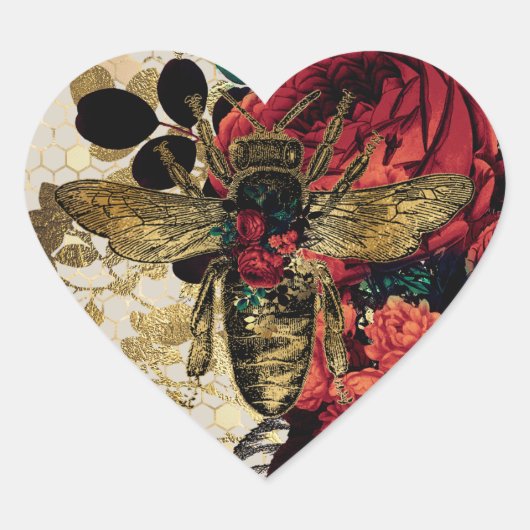 ゴシックビー&バラ ハートシール (正面)