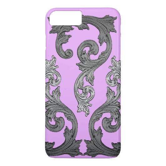 ゴシックピンクとグレーのエレガントデザイン Case-Mate iPhoneケース (裏面)