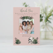 ゴシックピンクのドクロと花の アイルランドの結婚前お礼カード サンキューカード (スタンド正面)