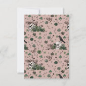 ゴシックピンクのドクロと花の アイルランドの結婚前お礼カード サンキューカード (裏面)