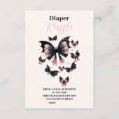 ゴシックピンクのハロウィーンベビーシャワーラッフルおむつ エンクロージャーカード (正面)