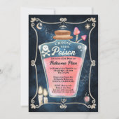 ゴシックピンクのポイズンハロウィン女子夜出 招待状 (正面)