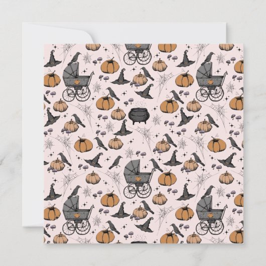 ゴシックピンクビクトリアンベビーサンキューカード 招待状 (裏面)