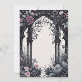 ゴシックピンクフローラガーデンゲートハン異教のダスト 招待状 (裏面)