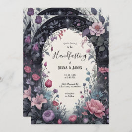 ゴシックピンクフローラガーデンゲートハン異教のダスト 招待状