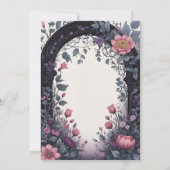 ゴシックピンクフローラガーデンゲートハン異教のダスト 招待状 (裏面)