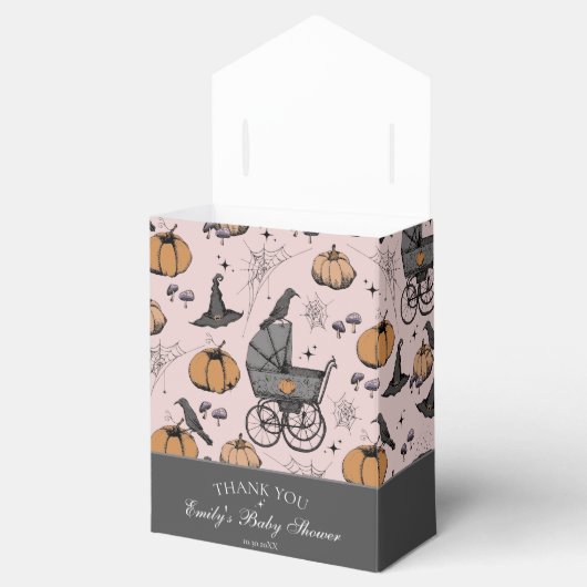ゴシックピンクベビーキャリッジベイビーシャワーありがとう フェイバーボックス (オープン)