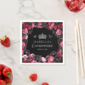 ゴシックピンク赤&ブラックMoody Quinceaenera スタンダードカクテルナプキン (インサイチュ)