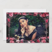 ゴシックピンク赤&ブラックMoody Quinceaenera セーブザデート (裏面)