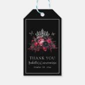 ゴシックピンク赤&黒ムーディギフトラベル ギフトタグ (正面)