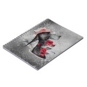 ゴシックファッションスパイクスティレットとレッドローズスプラッシュ ノートブック (左側)