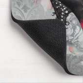 ゴシックファッションスパイクスティレットとレッドローズスプラッシュ マウスパッド (コーナー)