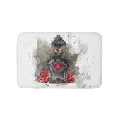 ゴシックファッションビクトリアン香水ボトルとバラ バスマット (正面)