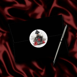 ゴシックファッションビクトリアン香水ボトルとバラ ラウンドシール