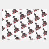 ゴシックファッションビクトリアン香水ボトルとバラ ラッピングペーパーシート (正面3)